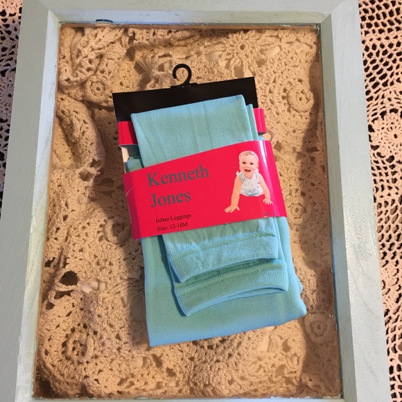 Turquoise Blue Footless Infant Leggings - Picture 2 of 7